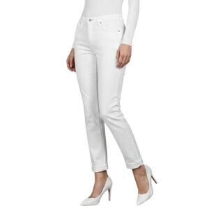 Black Orchid White Straight Leg Cuffed Jeans Women Size 27 NWT